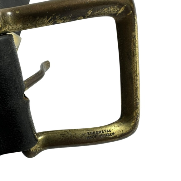 Vintage CODE AZURE Black Genuine Leather Belt with Studs and Lion 34 Unisex - Picture 14 of 16